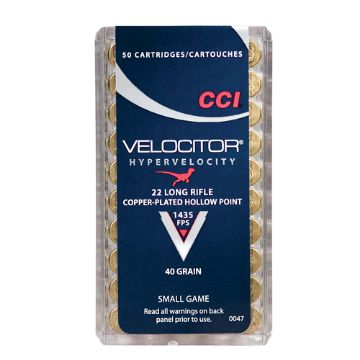 CCI VELOCITOR 22 LR 40GRS.HP (50 pk.) CCI VELOCITOR 22 LR 40GRS.HP (50 pk.)