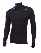 Bilde av DoubleWool Polo Shirt zip, Man Black/Tornado/Brilliant Blue XS