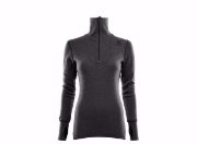 Bilde av DoubleWool Polo Shirt zip, Wom Marengo/Jet Black XS
