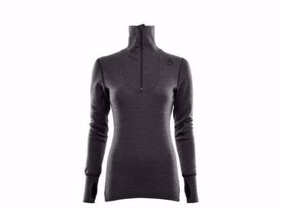 Bilde av DoubleWool Polo Shirt zip, Wom Marengo/Jet Black XS