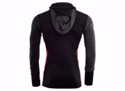 Bilde av WarmWool Hood Sweater w/zip M Jet Black / Marengo / Chili Pepper S