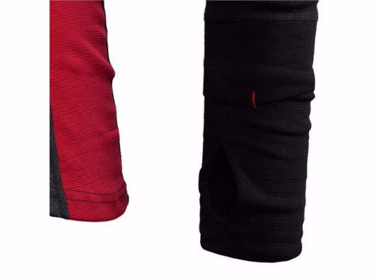 Bilde av WarmWool Hood Sweater w/zip M Jet Black / Marengo / Chili Pepper S