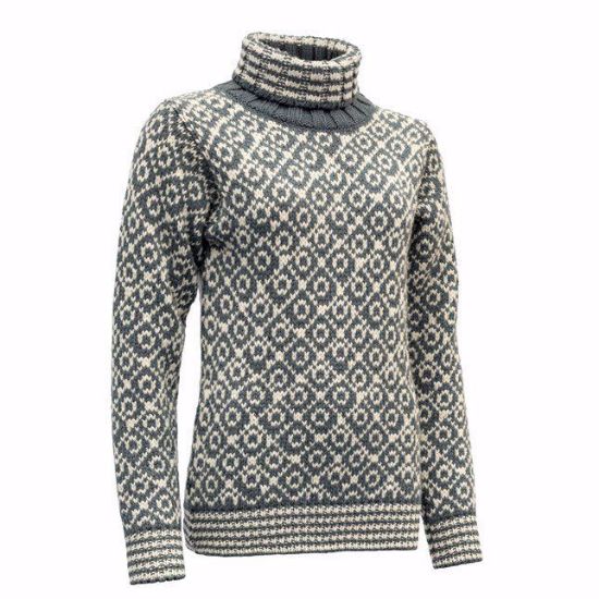 Bilde av SVALBARD SWEATER HIGH NECK TURBULENCE/OFFWHITE XS