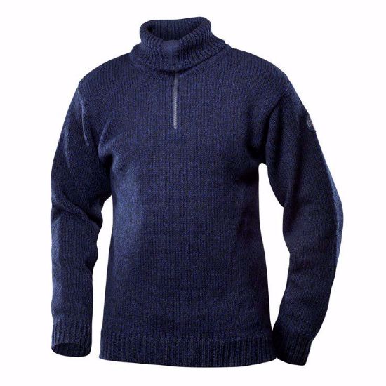 Bilde av NANSEN SWEATER ZIP NECK DARK BLUE MELANGE XS