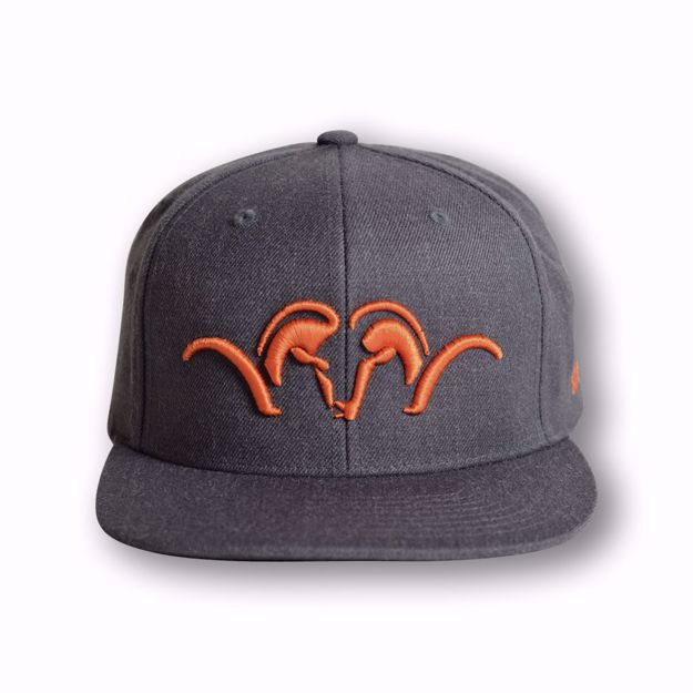 Bilde av Blaser Cap "Flat Snapback" - Grey with Orange Argali Logo