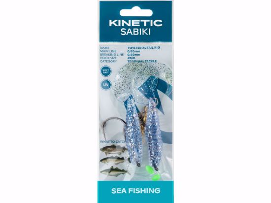 Bilde av Kinetic Sabiki Twister XL Tail #8/0 Blue/Silver