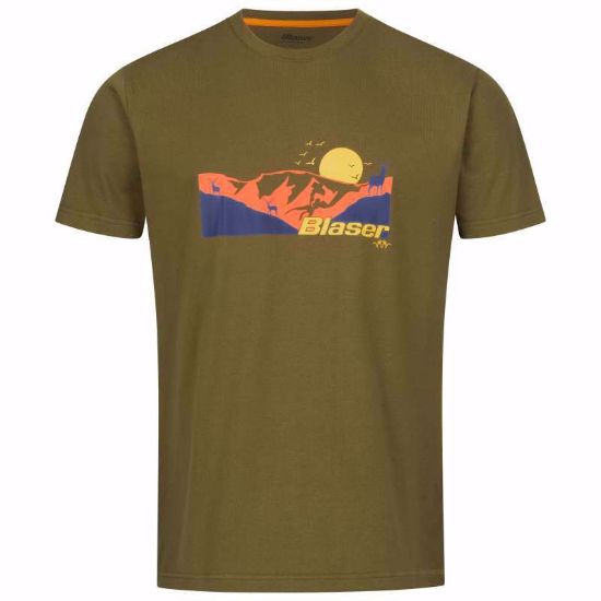 Bilde av Blaser Hr Allgäu Mountain T-shirt - Dunkel Olive  OneColor S