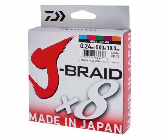 Bilde av J-BRAIDX8 500M MULTICOLOR OneColor 40LB 0.24MM