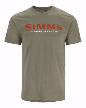 Vis detaljer for Simms Logo T-shirt Simms Orange/Military Heather Bilde av Simms Logo T-shirt Simms Orange/Military Heather