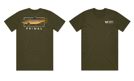 Bilde av Primal Artist Tee Brown Trout Olive OneColor 3XL