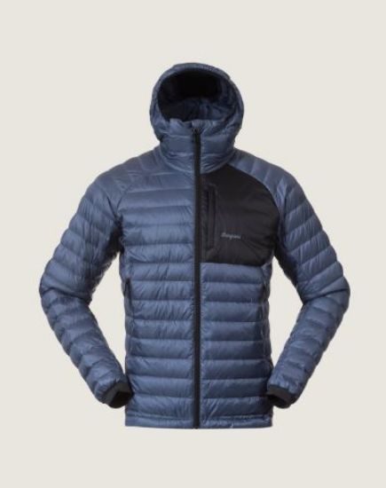 Bilde av Bergans Vaagaa Light Down Jacket Hood Men Granite Blue/Black L