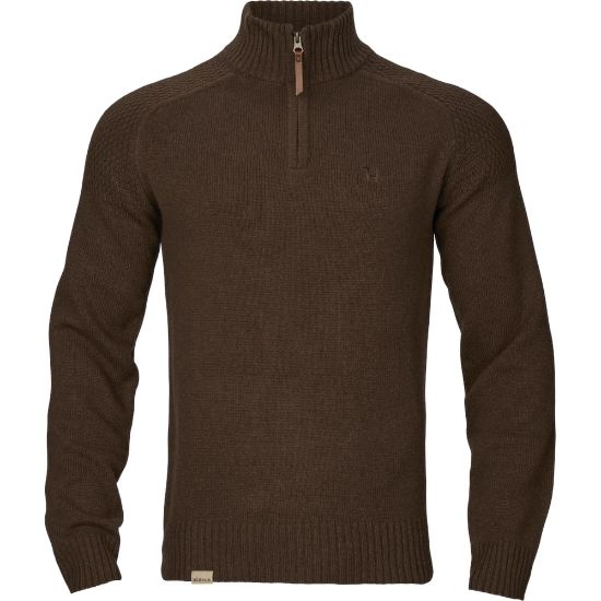 Bilde av Vincent Merino Half Zip Genser Demitasse brown M