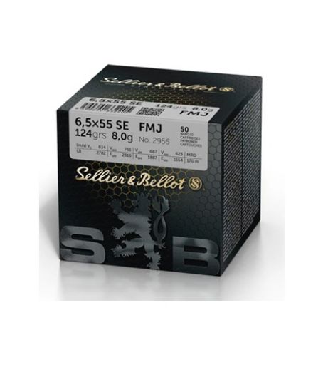 Bilde av S&B 6,5x55 124 FMJ (50 pk.)